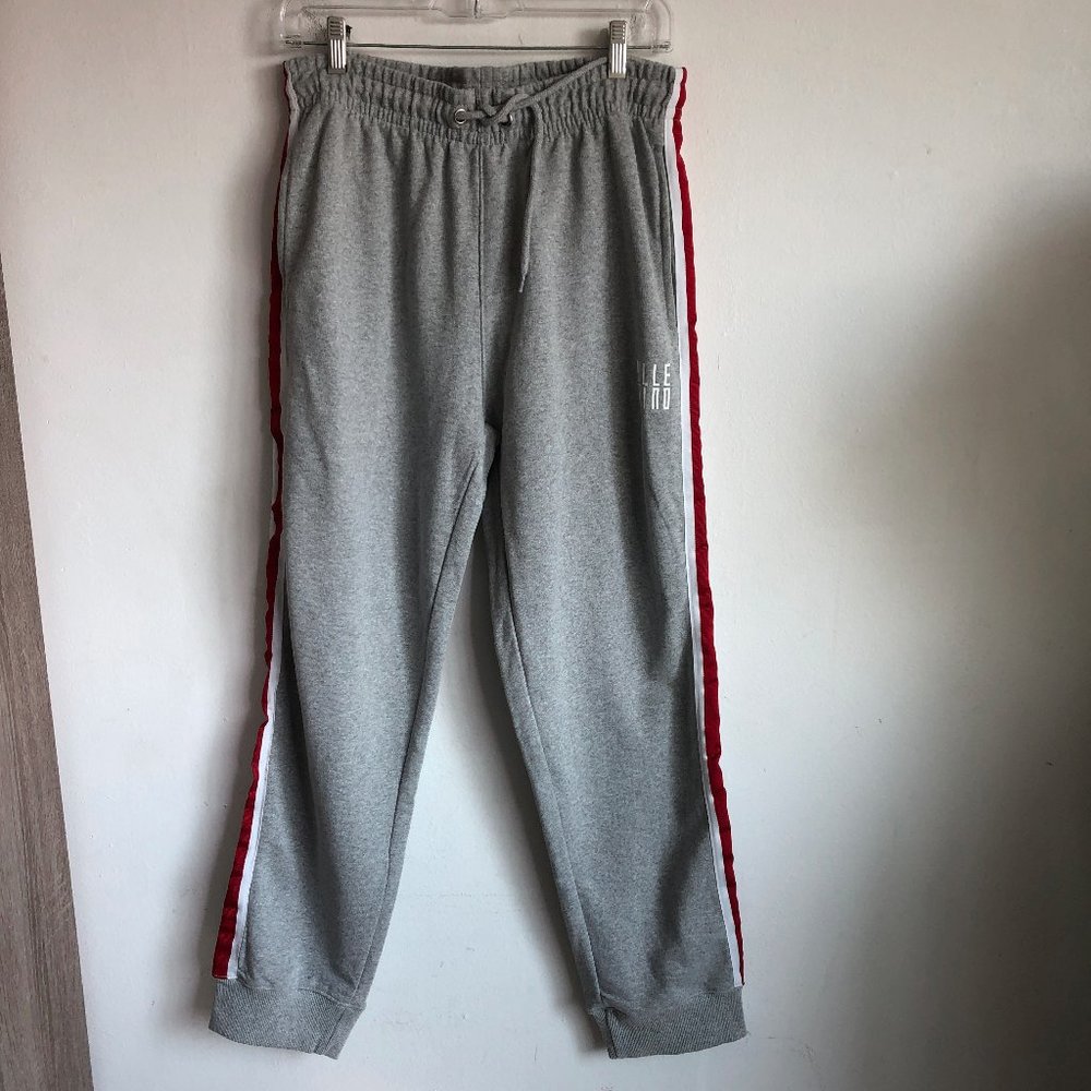 Billebeino x Pure Waste Gray Stripe Sweatpants M